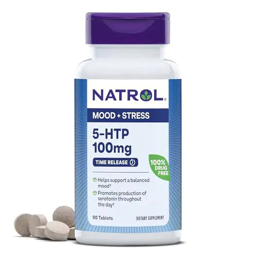 Natrol 5-HTP 100mg Dietary Supplement Helps Support a Balanced Mood Mood and Stress Support Supplement 90 Time Release Tablets 45-90 Day Supply