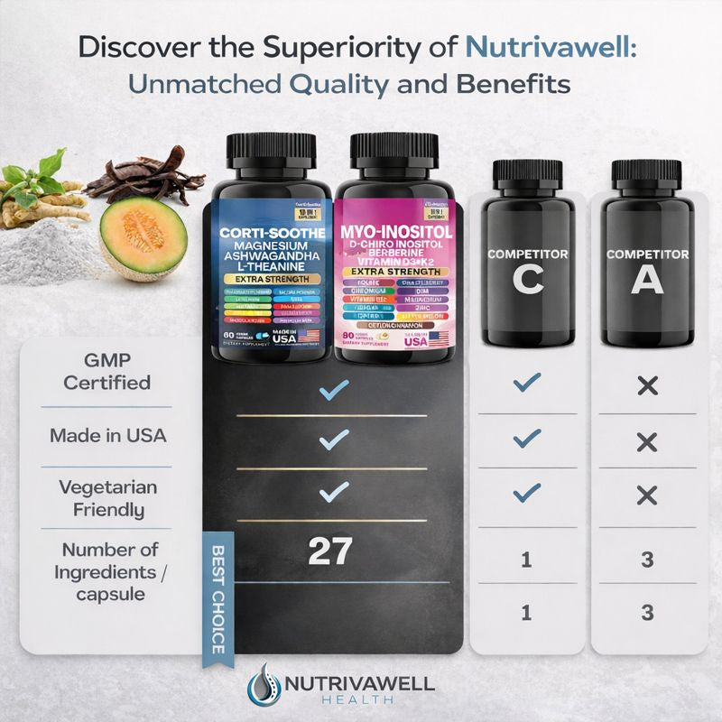 Cortisol and Myo-Inositol Stress Relief Supplement Capsule Bundle