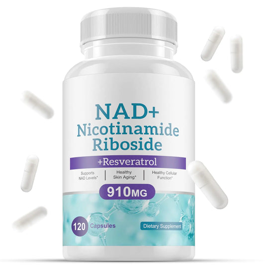 NAD Supplement - Liposomal Nicotinamide Riboside Quercetin NAD+ Supplement with Resveratrol 910mg - Supports Muscle Brain Energy - NMN Supplement Alternative for Men and Women 120 Capsules