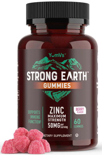 Zinc Gummies for Kids and Adults (60 Count) 50mg - Immune Support & Antioxidant Supplement - Delicious Natural Flavor Zinc Supplement Gummy - Gluten Non GMO Vegan - Chewable Zinc
