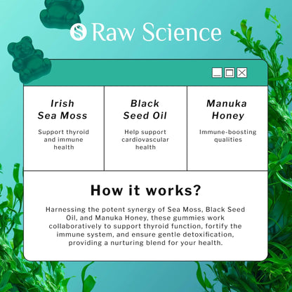 Irish Sea Moss Gummies 60 Gummies Detox & Thyroid Support