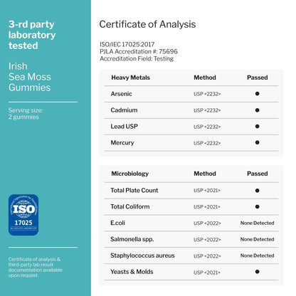 Irish Sea Moss Gummies 60 Gummies Detox & Thyroid Support