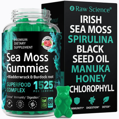 Irish Sea Moss Gummies 60 Gummies Detox & Thyroid Support