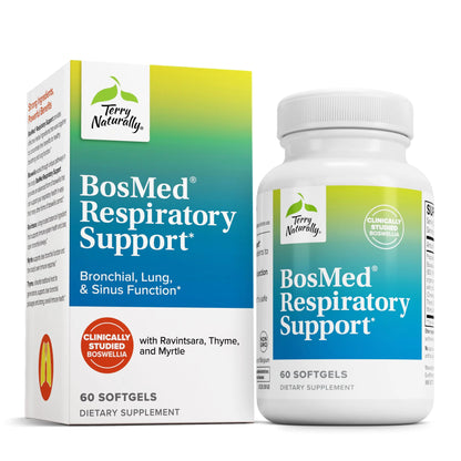 Terry Naturally BosMed Respiratory Support - Respiratory Support Supplement - Herbal Supplement for Lung Support - Healthy Lung Supplement for Clear Bronchial Passages - 60 Softgels